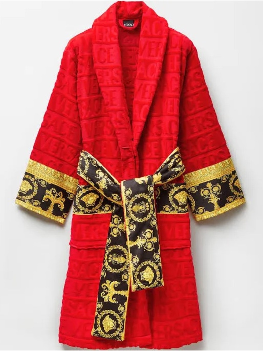 New Red Versace Baroque Robe with Box Unisex
